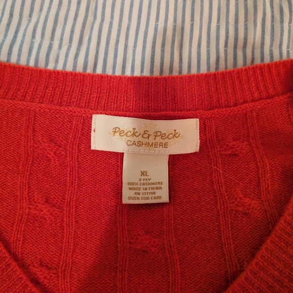 CASHMERE Coral Cable Sweater XL Peck and Peck - Picture 2 of 5